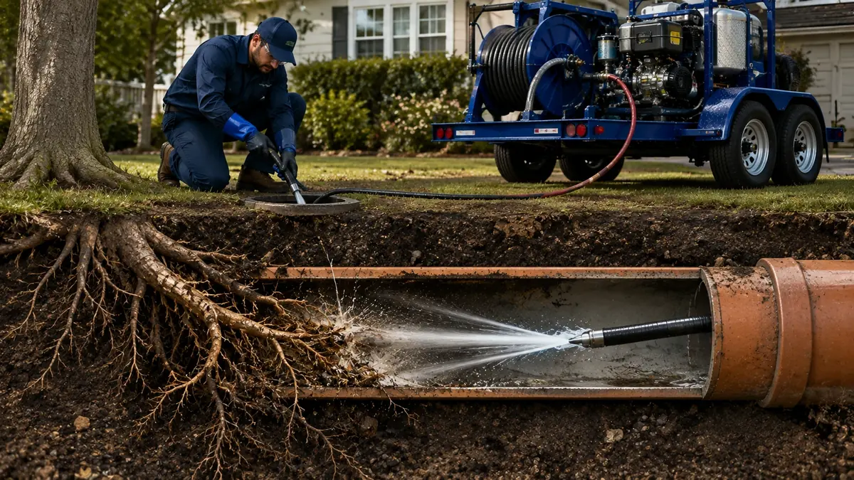 Tree Root Removal with Hydro Jetting in Guadalupe